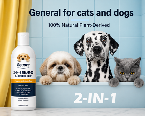 2-in-1 Pet Shampoo & Conditioner for Dogs & Cats – Natural Moisturizing Formula for Sensitive Skin | pH Balanced