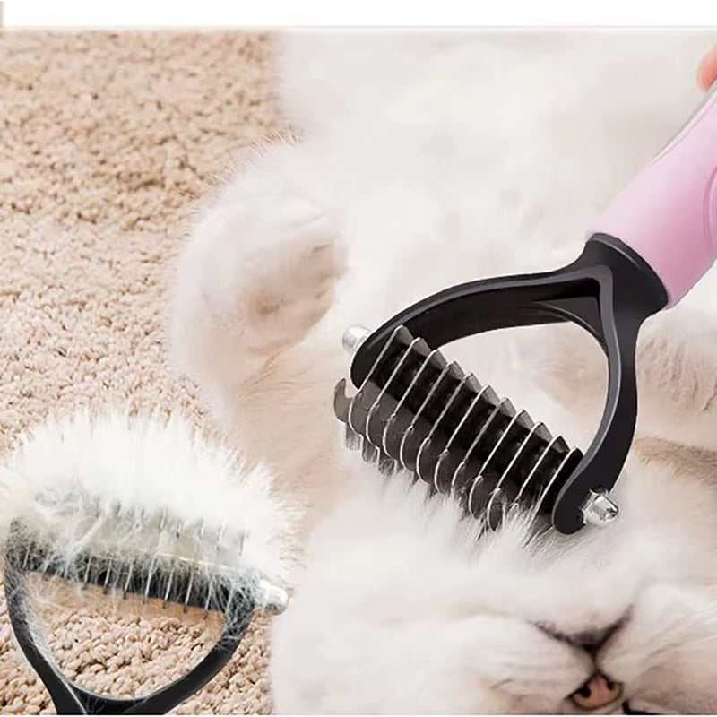 New Hair Removal Comb for Dogs Cat Detangler Fur Trimming Dematting Brush Grooming Tool for Matted Long Hair Curly Pet